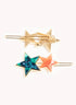 Marbelized Star Duo Clip - Colors: Green Emerald Night & Peach Travertino